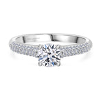 Luxuriant Lab Grown Diamond (SI/GH) Ring in Rhodium Overlay Sterling Silver 1.00 Ct._8343545