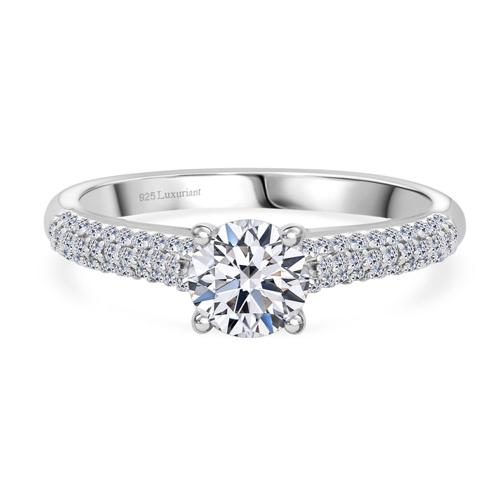 LUXURIANT 1 Ct. Lab Grown Diamond Solitaire Ring in Rhodium Sterling Silver 8343545 1