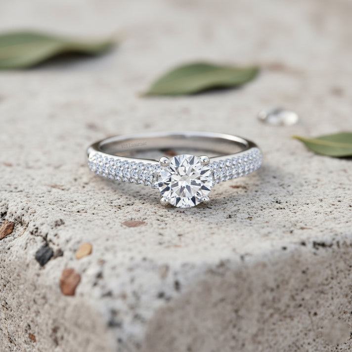 LUXURIANT 1 Ct. Lab Grown Diamond Solitaire Ring in Rhodium Sterling Silver 8343545 2