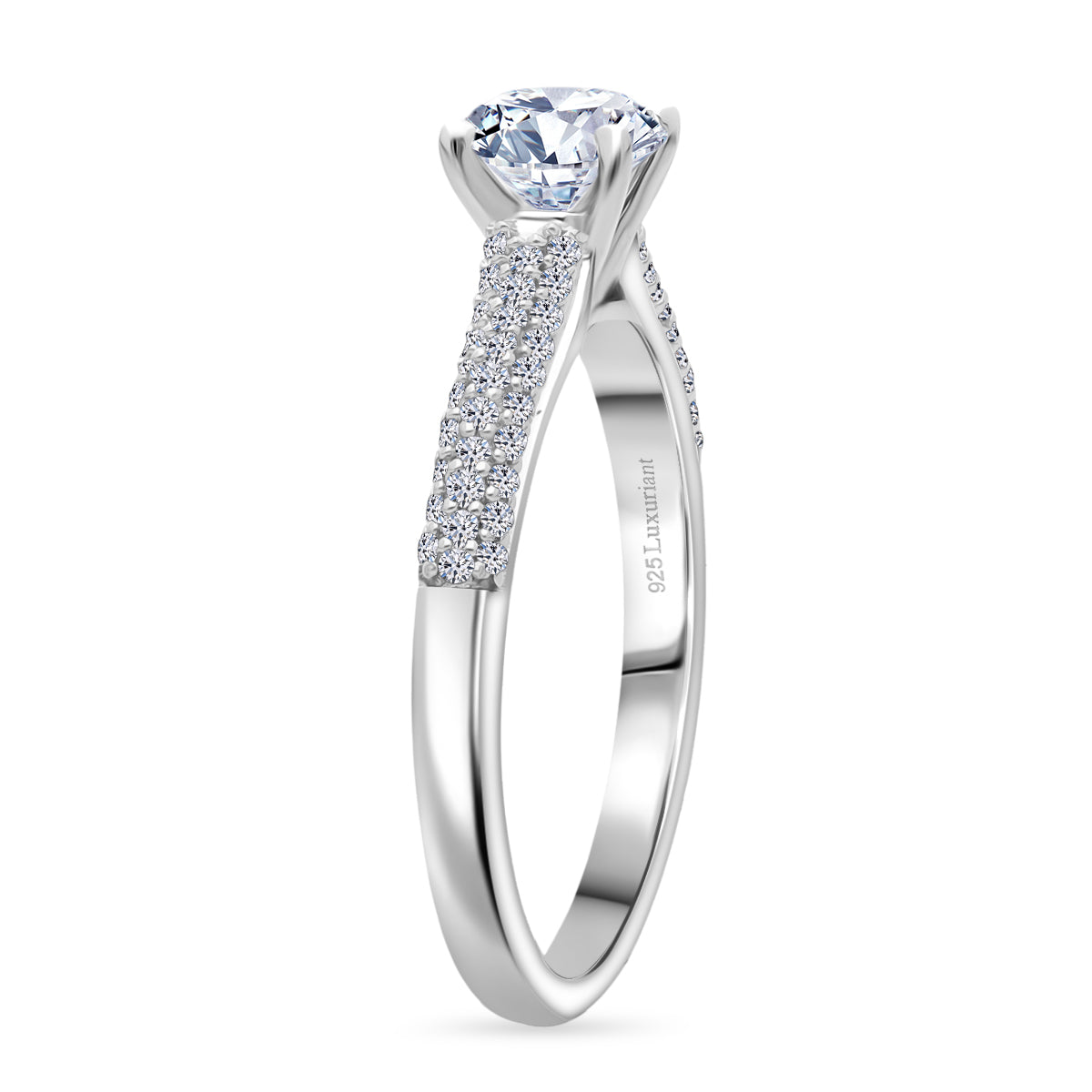 LUXURIANT 1 Ct. Lab Grown Diamond Solitaire Ring in Rhodium Sterling Silver 8343545 3