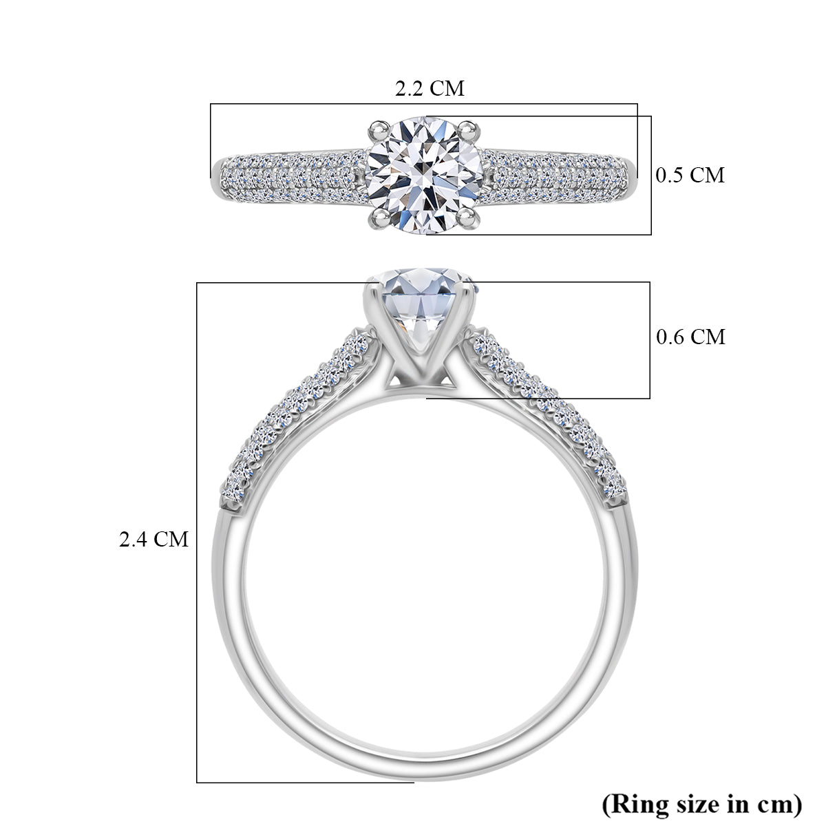 LUXURIANT 1 Ct. Lab Grown Diamond Solitaire Ring in Rhodium Sterling Silver 8343545 5