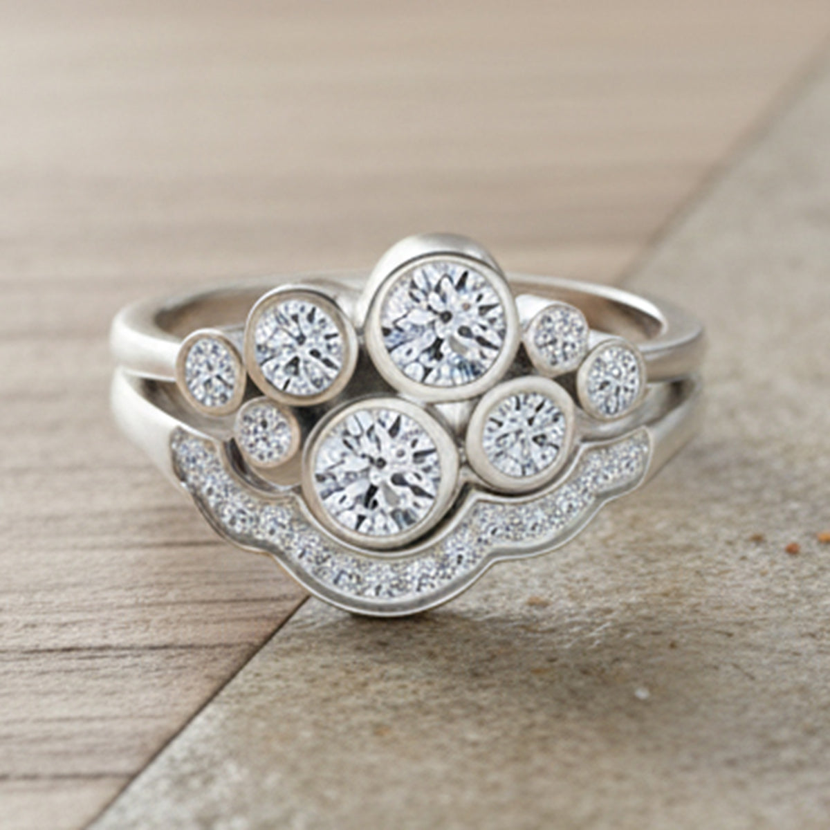 Set of 2 - LUXURIANT 1 Ct. Lab Grown Diamond Stackable Ring in Rhodium Overlay Sterling Silver (SI-GH) 8343581 2