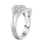 Set of 2 - Luxuriant Lab Grown Diamond (SI/GH) Bubble Cluster Ring in Rhodium Overlay Sterling Silver 1.00 Ct_8343581_4