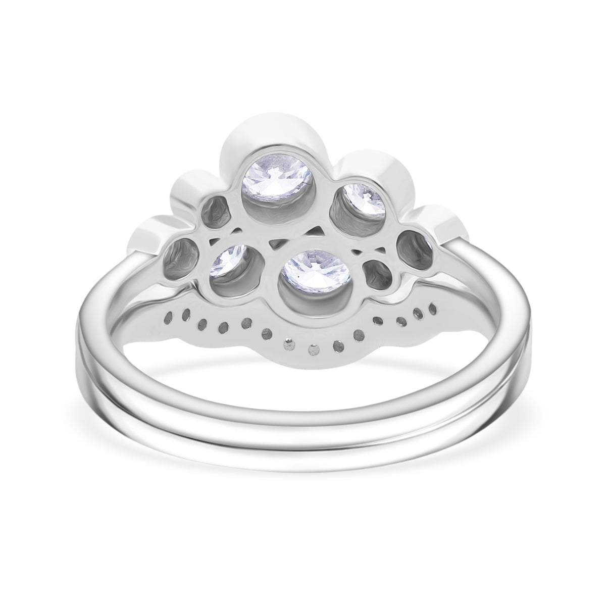 Set of 2 - LUXURIANT 1 Ct. Lab Grown Diamond Stackable Ring in Rhodium Overlay Sterling Silver (SI-GH) 8343581 6