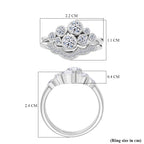 Set of 2 - Luxuriant Lab Grown Diamond (SI/GH) Bubble Cluster Ring in Rhodium Overlay Sterling Silver 1.00 Ct_8343583_6