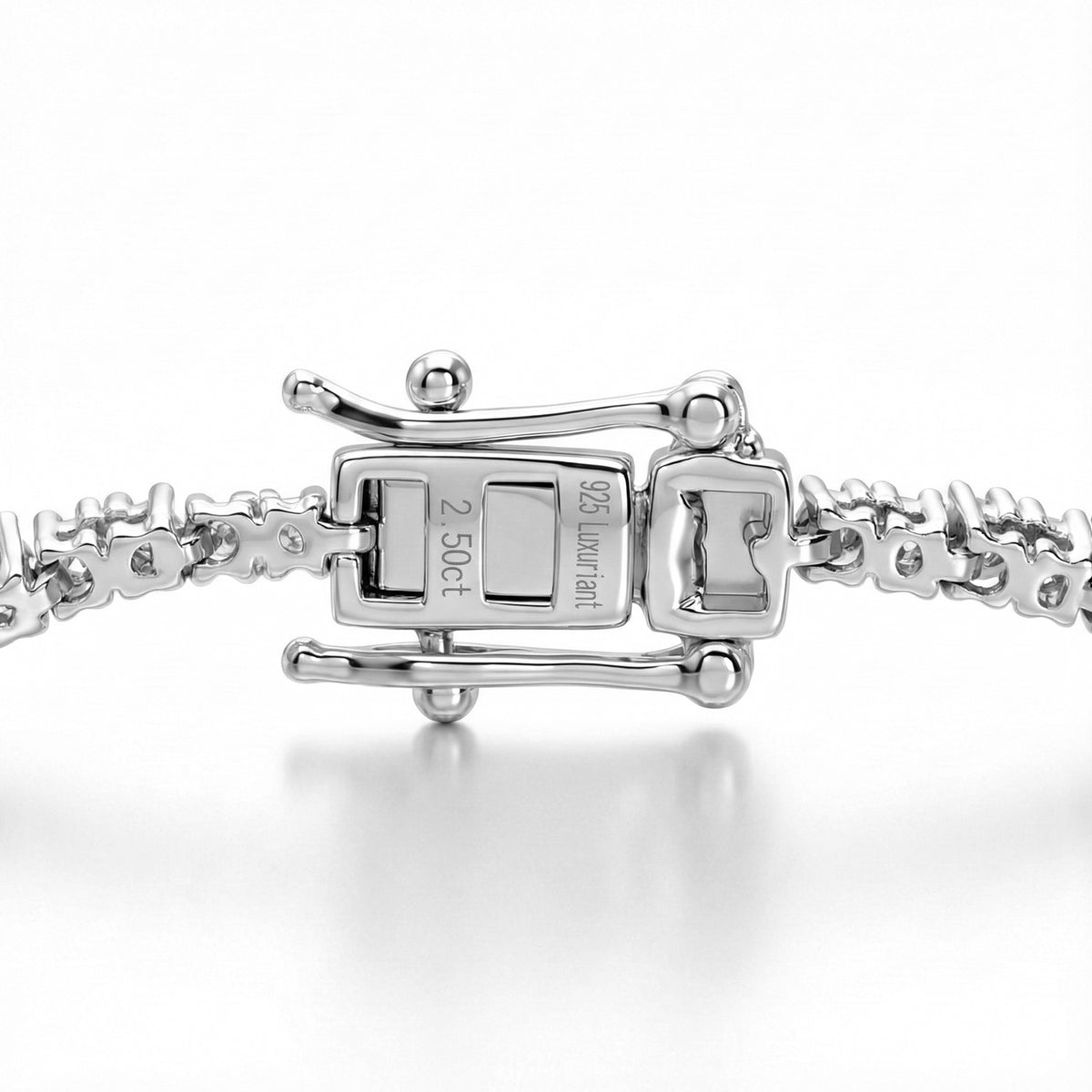 LUXURIANT 2.5 Ct. Lab Grown Diamond Station Bracelet in Rhodium Overlay Sterling Silver 7.5 Inch (SI-GH) 8343994 4