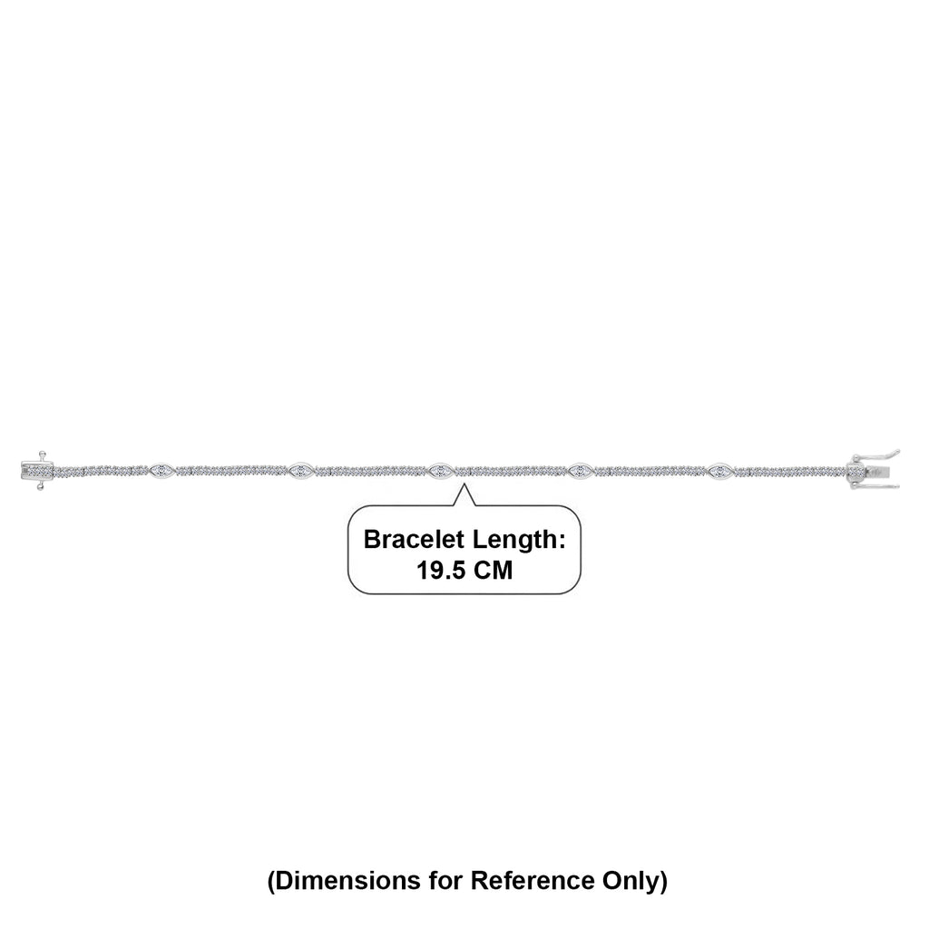 Luxuriant - SI/GH Lab Grown Diamond Bracelet (Size - 7.5) in Rhodium Overlay Sterling Silver 2.50 Ct._8343994_4