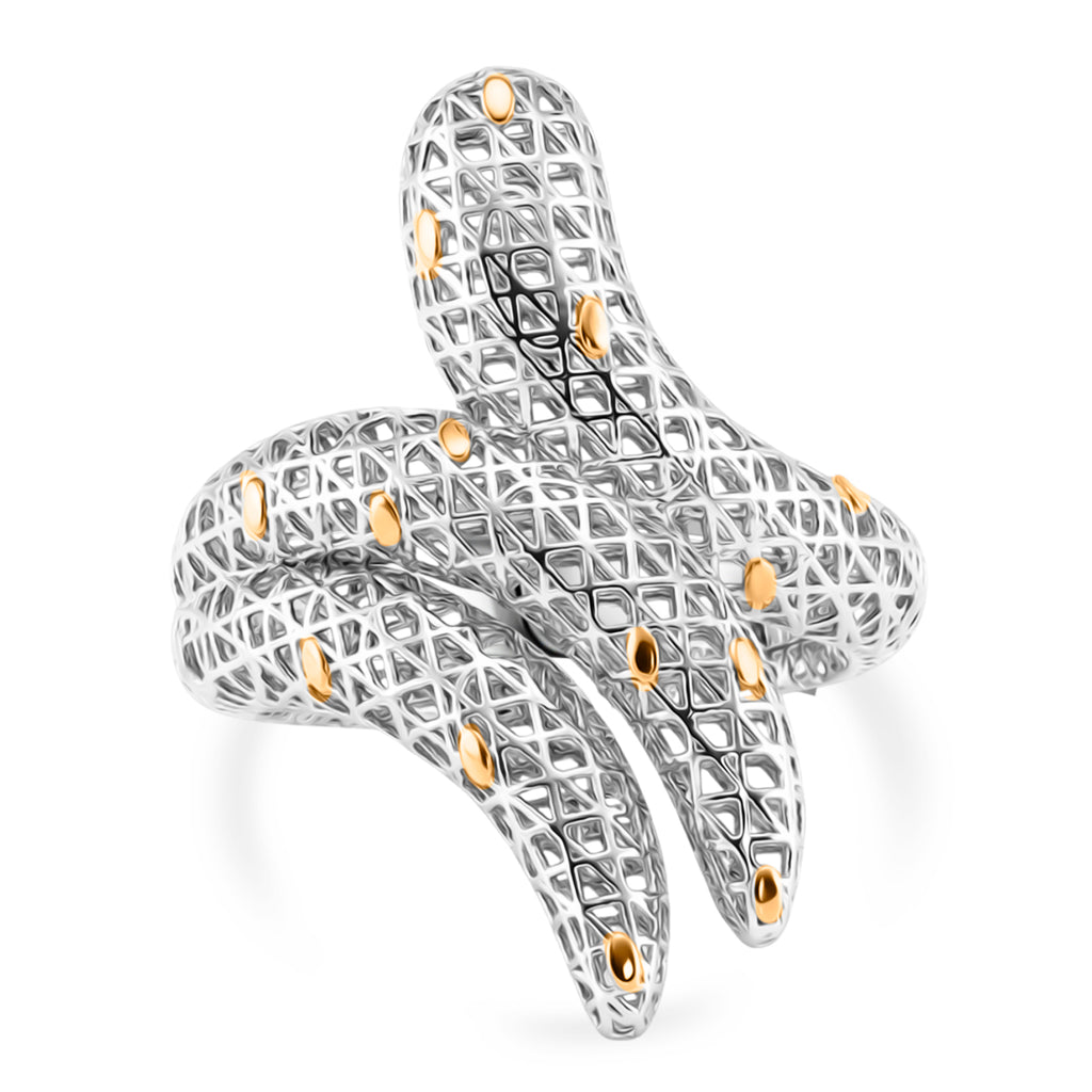 D'Joy Two Tone Plated Sterling Silver Filigree Craft Ring_8344602