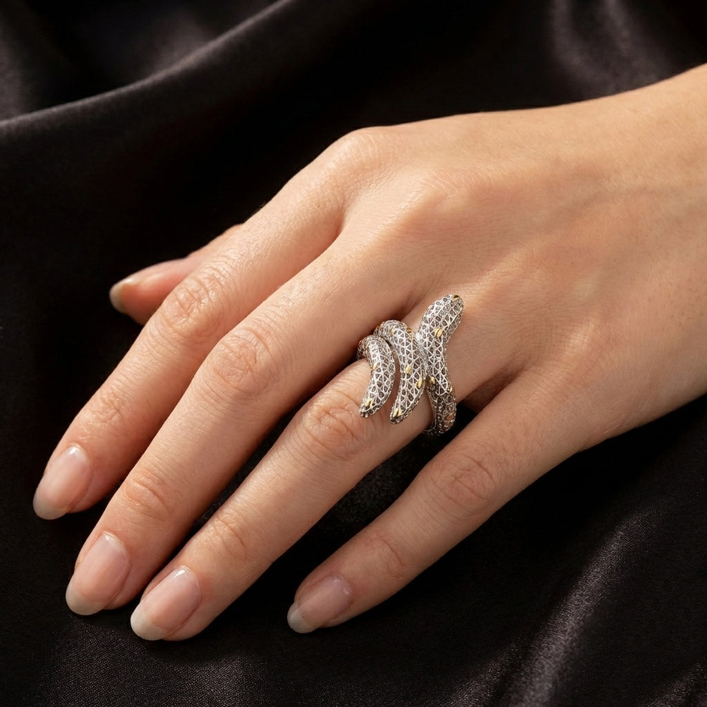 D'Joy Two Tone Plated Sterling Silver Filigree Craft Ring_8344602_2