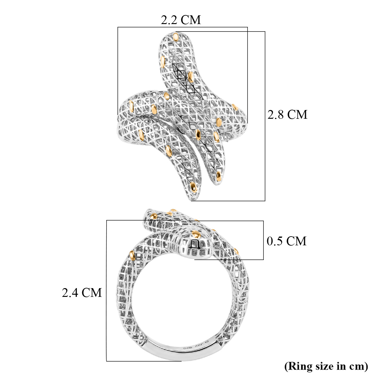 D'Joy Two Tone Plated Sterling Silver Filigree Craft Ring 8344602 6