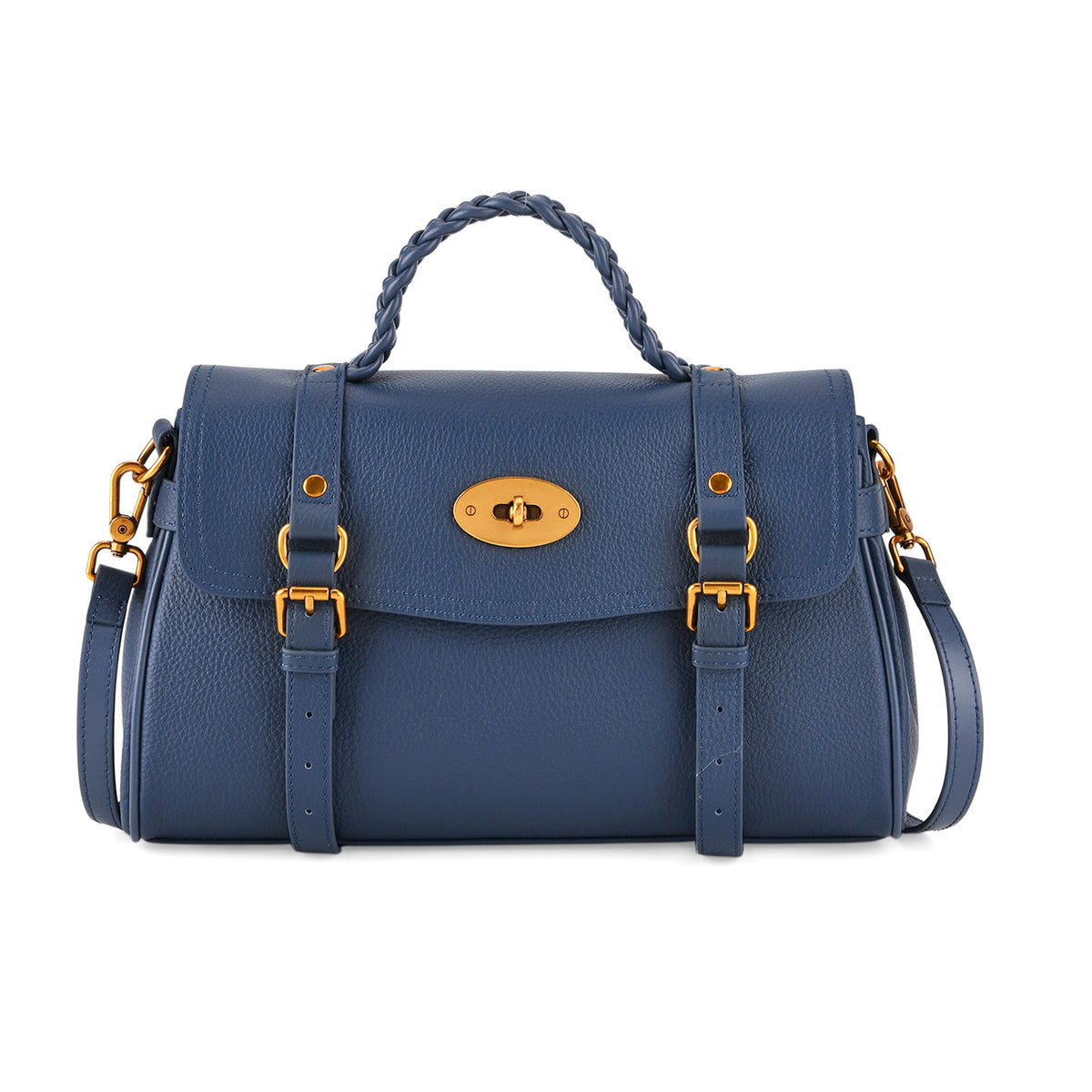 La Marey Signature Genuine Leather Satchel Bag - Blue 8345551 0