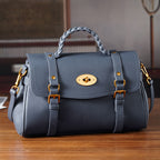 La Marey Signature Genuine Leather Satchel Bag - Blue_8345551_1