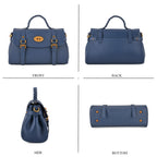 La Marey Signature Genuine Leather Satchel Bag - Blue_8345551_4