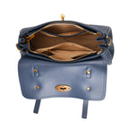 La Marey Signature Genuine Leather Satchel Bag - Blue_8345551_5