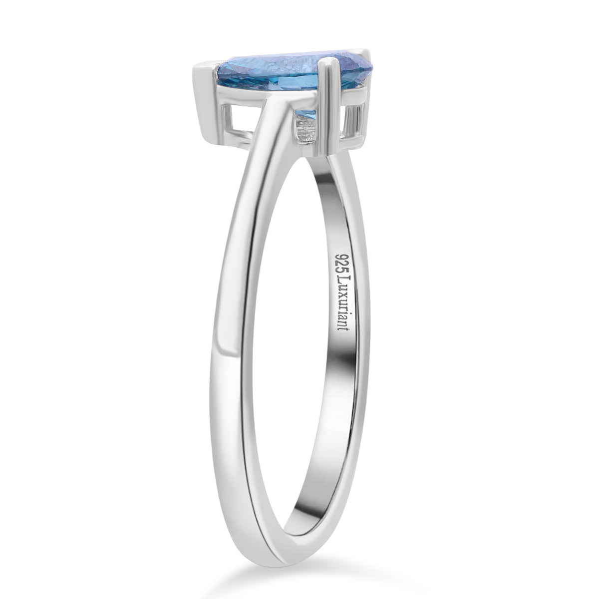 LUXURIANT 1 Ct. Lab Grown Blue Diamond Solitaire Ring in Rhodium Sterling Silver 8345579 3