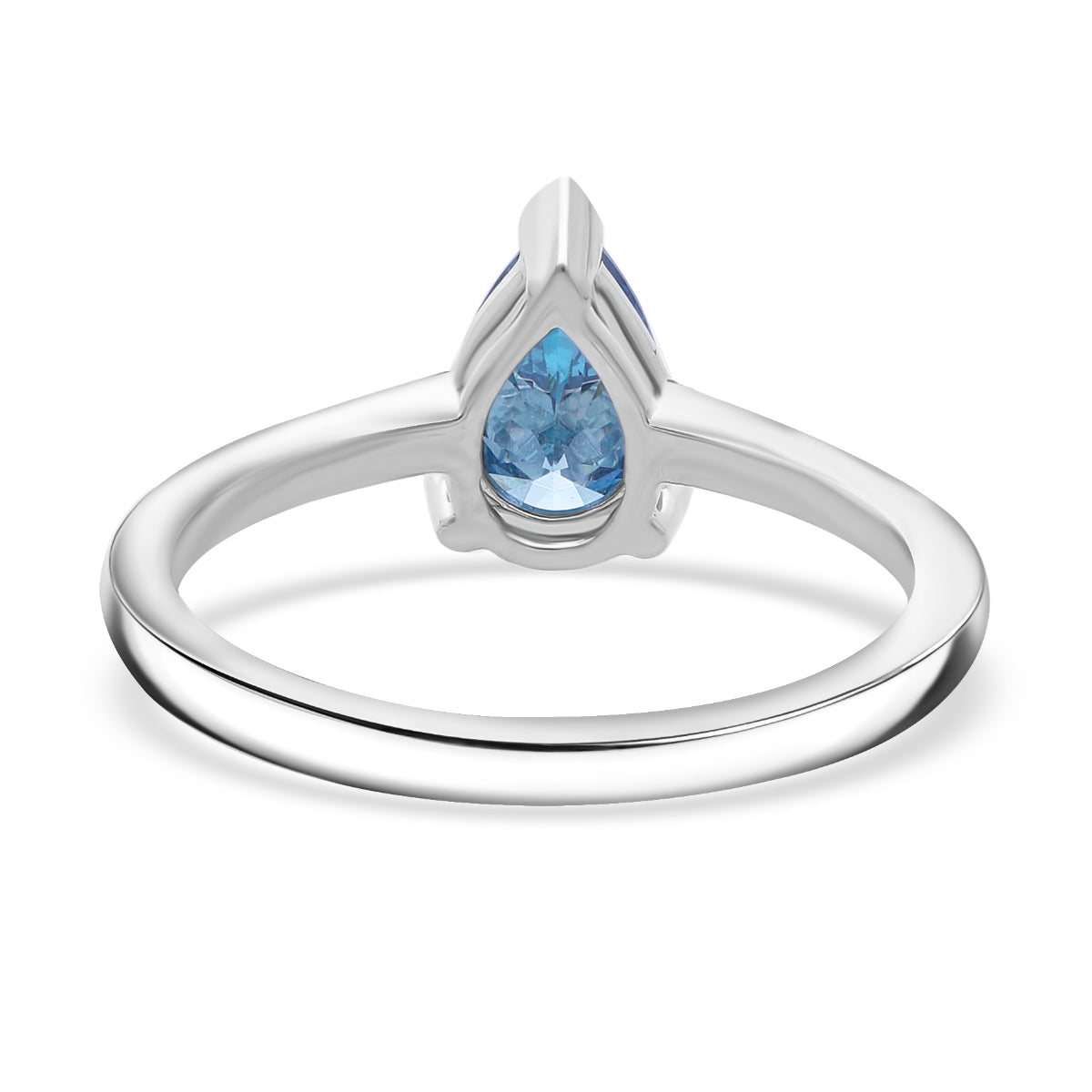 LUXURIANT 1 Ct. Lab Grown Blue Diamond Solitaire Ring in Rhodium Sterling Silver 8345579 4