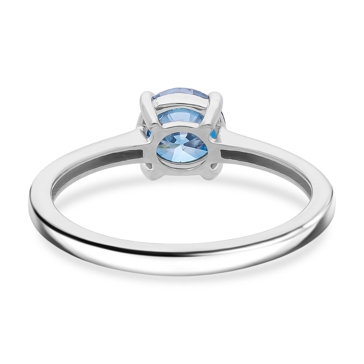 LUXURIANT 1 Ct. Lab Grown Blue Diamond VS Solitaire Ring in Rhodium Overlay Sterling Silver 8345627 4