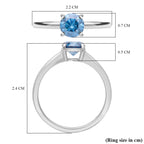 Luxuriant Lab Grown Blue Diamond (VS INTENSE BLUE) Solitaire Ring in Rhodium Overlay Sterling Silver 1.00 Ct._8345627_5