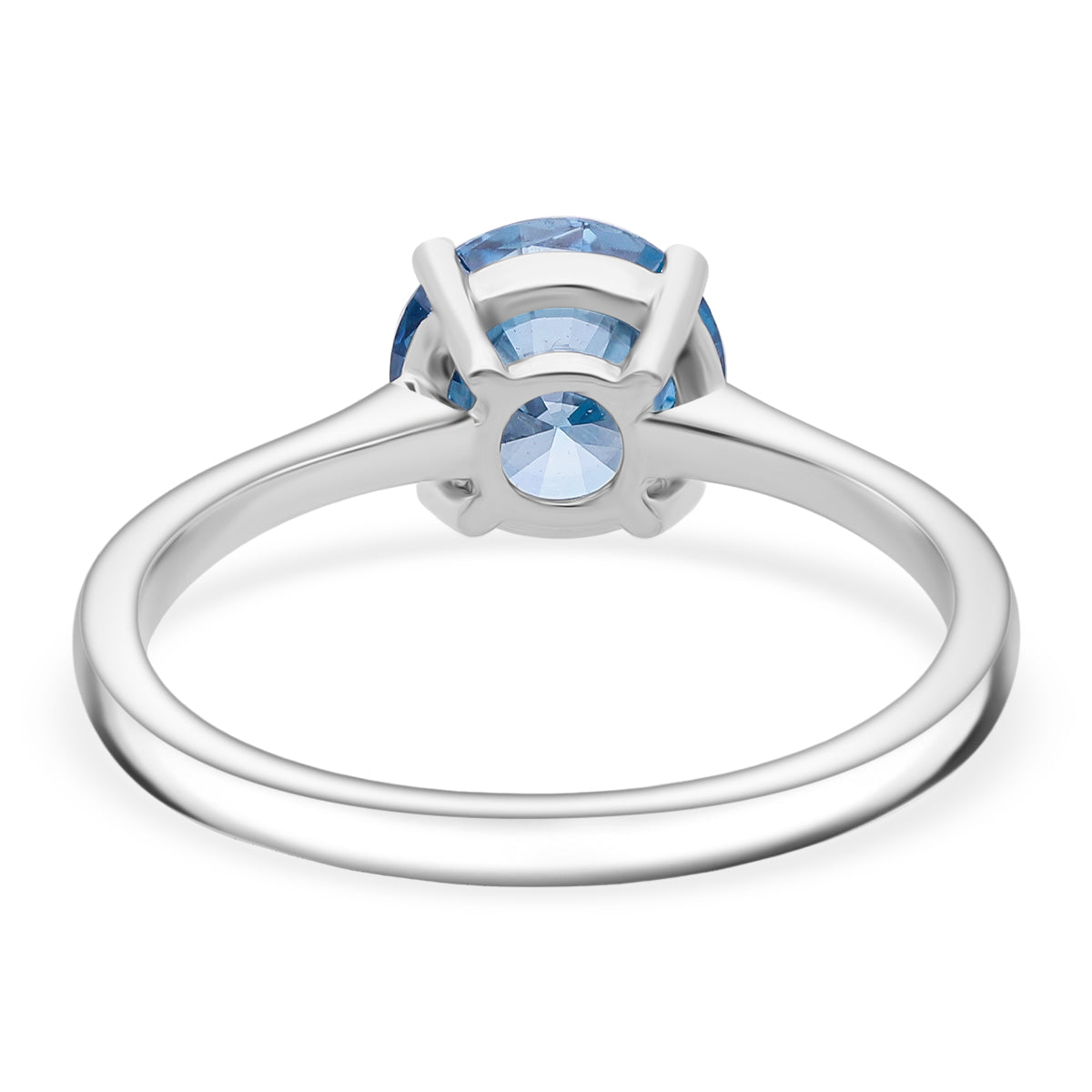 LUXURIANT 2 Ct. Lab Grown Blue Diamond Solitaire Ring in Rhodium Sterling Silver, SGL Certified 8345641 4