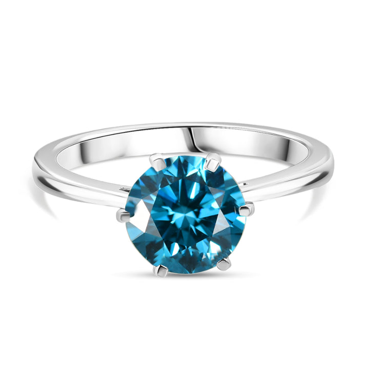 LUXURIANT 2 Ct. Lab Grown Blue Diamond (VS) Solitaire Ring in 950 Platinum SGL Certified 8345720 1