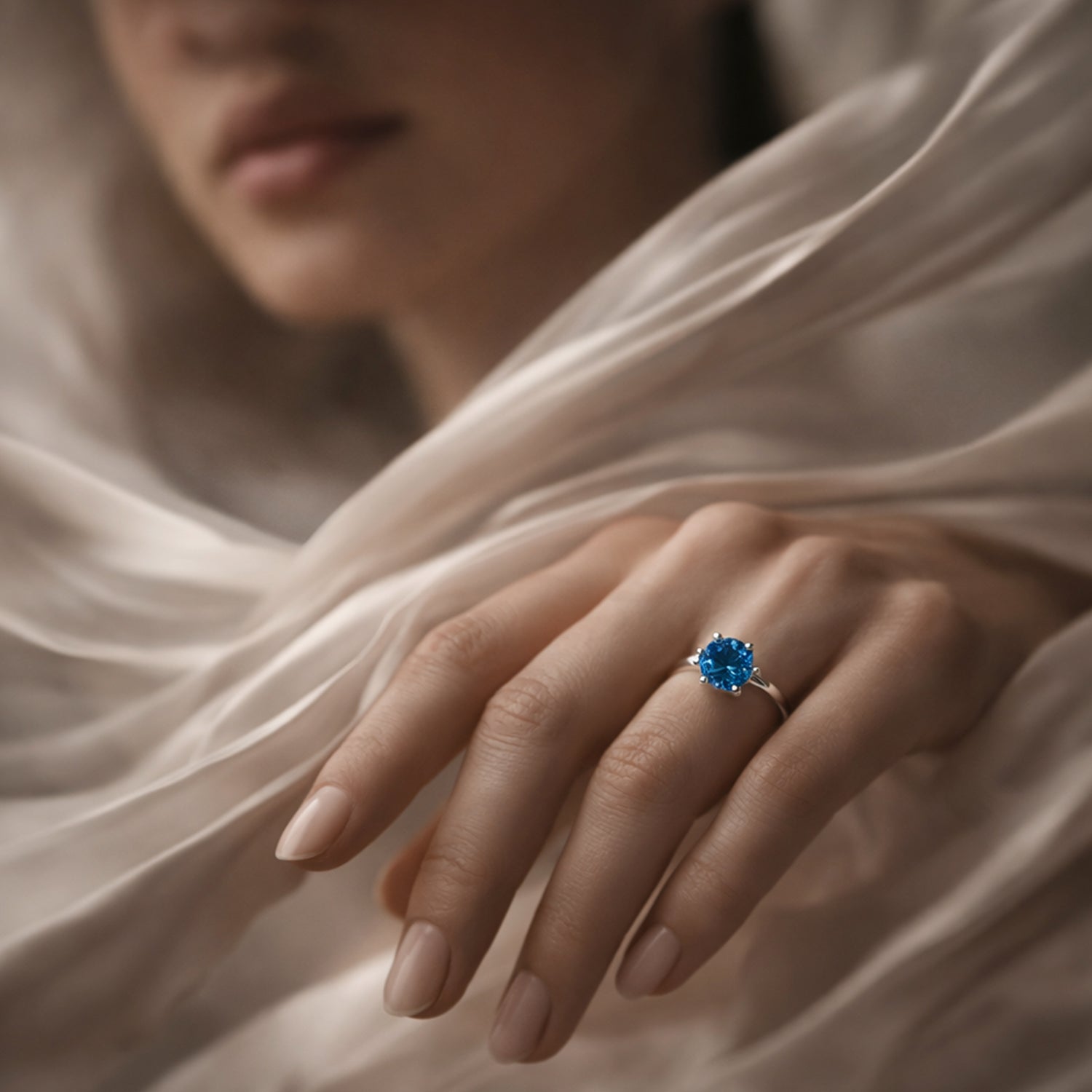 LUXURIANT 2 Ct. Lab Grown Blue Diamond (VS) Solitaire Ring in 950 Platinum SGL Certified 8345720 4