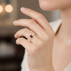 D'Joy Taveta Ruby & Moissanite Double Halo Ring in 18K Vermeil Yellow Gold Plated Sterling Silver 1.85 Ct._8348858_2