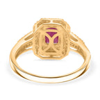 D'Joy Taveta Ruby & Moissanite Double Halo Ring in 18K Vermeil Yellow Gold Plated Sterling Silver 1.85 Ct._8348858_4