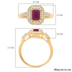 D'Joy Taveta Ruby & Moissanite Double Halo Ring in 18K Vermeil Yellow Gold Plated Sterling Silver 1.85 Ct._8348858_5
