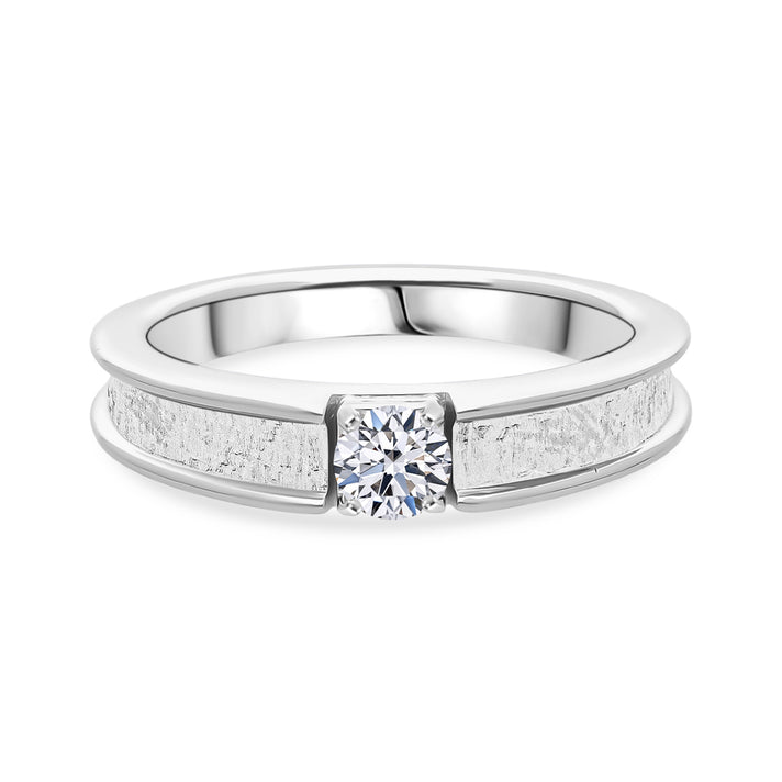 LUXURIANT Lab Grown Diamond Solitaire Ring in Rhodium Overlay Sterling Silver (SI-GH) 8348926 1