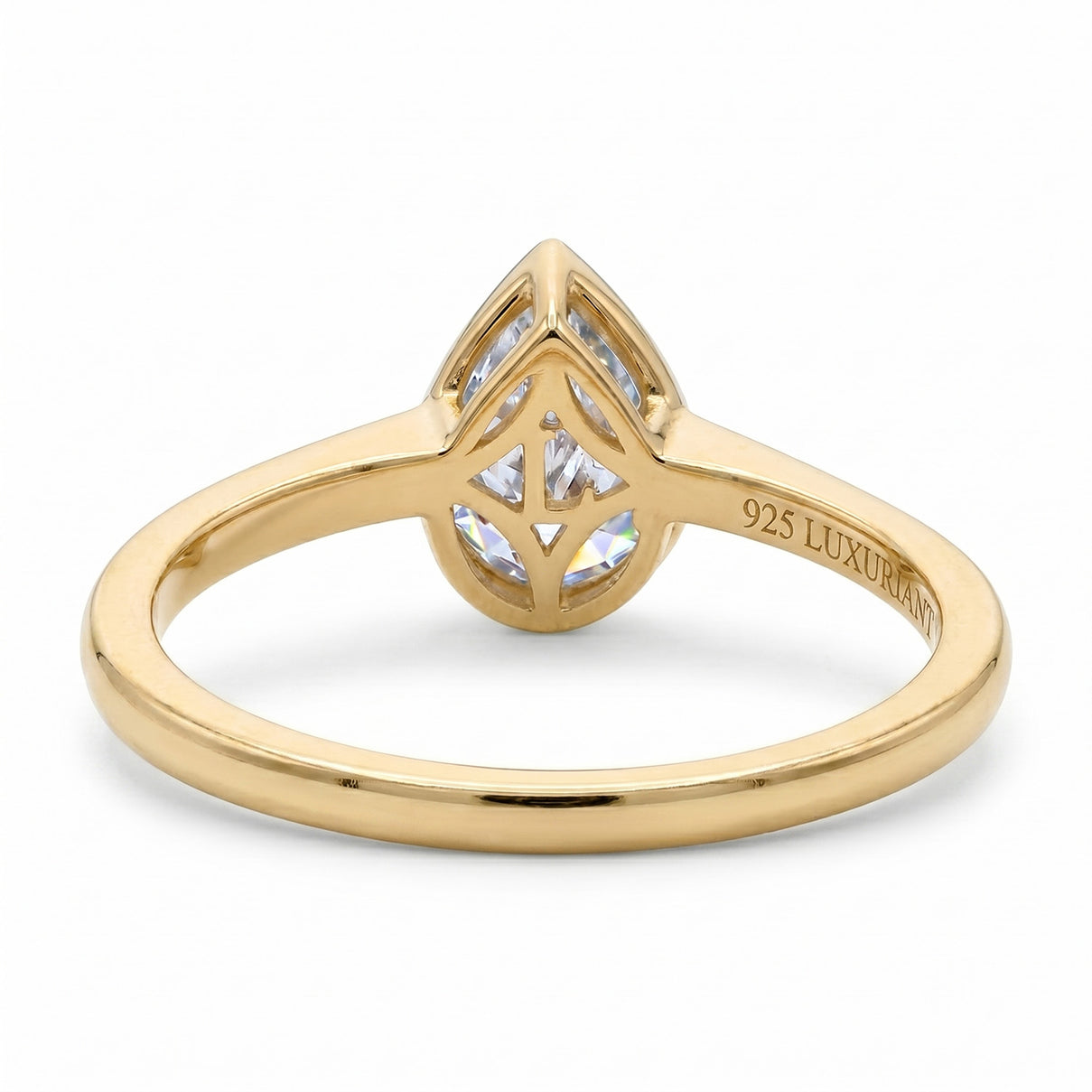 LUXURIANT 1 Ct. Lab Grown Diamond Pear-Cut Solitaire Ring in 18K Yellow Gold Vermeil Sterling Silver (SI-GH) 8349039 7