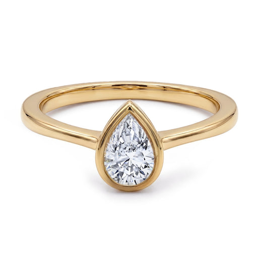 Luxuriant Lab Grown Diamond (SI/GH) Pear Cut Ring in 18K Vermeil Yellow Gold Plated Sterling Silver 1.00 Ct_8349043