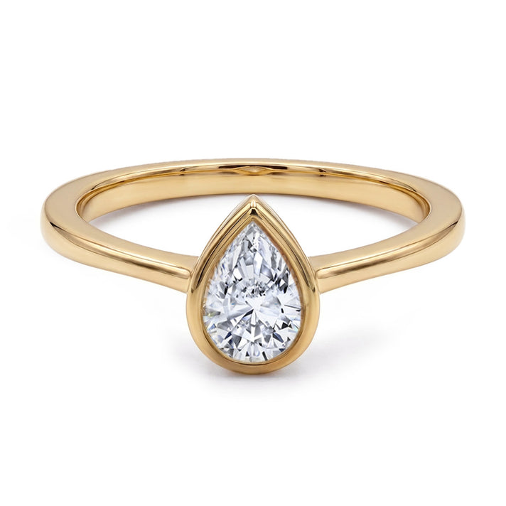 LUXURIANT 1 Ct. Lab Grown Diamond Pear-Cut Solitaire Ring in 18K Yellow Gold Vermeil Sterling Silver (SI-GH) 8349043 1
