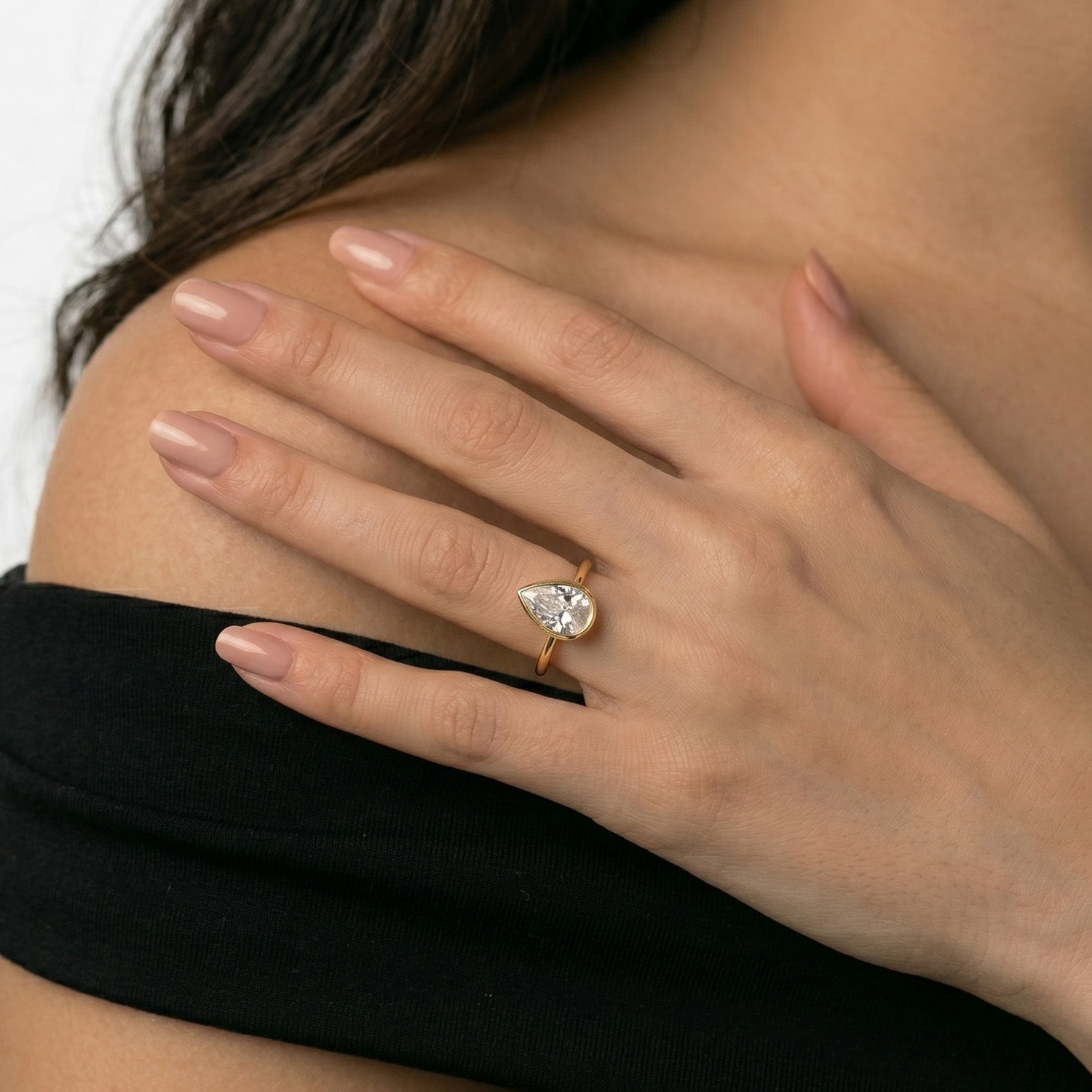 LUXURIANT 1 Ct. Lab Grown Diamond Pear-Cut Solitaire Ring in 18K Yellow Gold Vermeil Sterling Silver (SI-GH) 8349043 5