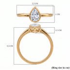 Luxuriant Lab Grown Diamond (SI/GH) Pear Cut Ring in 18K Vermeil Yellow Gold Plated Sterling Silver 1.00 Ct_8349043_7