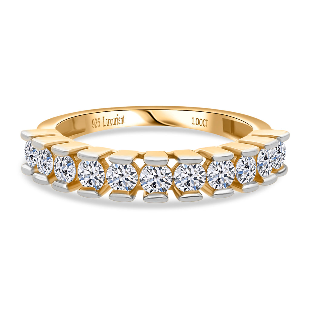 NY Close Out Deal -  Luxuriant Lab Grown Diamond (SI/GH) Ring in 18K Yellow Gold Overlay Sterling Silver 1.00 Ct._8349070