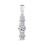 Luxuriant Lab Grown Diamond (SI/GH) Trilogy Pendant in Rhodium Overlay Sterling Silver 1.00 Ct._8349080