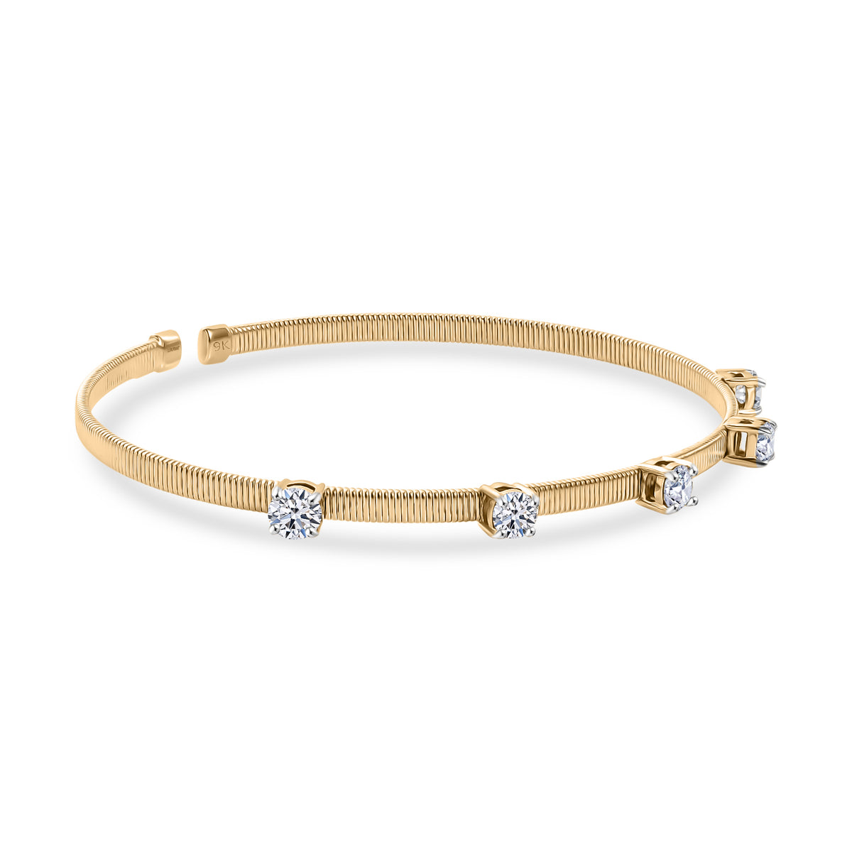 LUXURIANT 1.27 Ct. Lab Grown Diamond Bangle Bangle in 9K Yellow Gold, SGL Certified 8349882 4