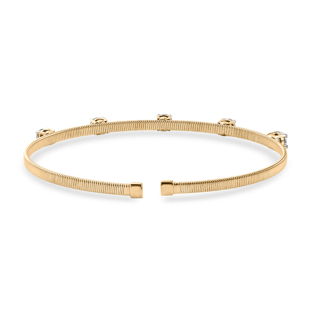 Luxuriant 9K Yellow Gold SGL Certified Lab Grown Diamond (VS/EF) Bangle (Size 7.5) 1.25 Ct. 3.10 gram_8349882_4