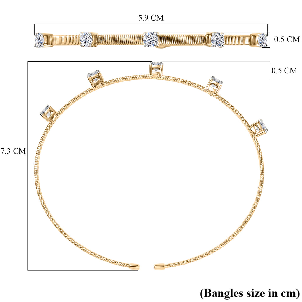 Luxuriant 9K Yellow Gold SGL Certified Lab Grown Diamond (VS/EF) Bangle (Size 7.5) 1.25 Ct. 3.10 gram_8349882_5