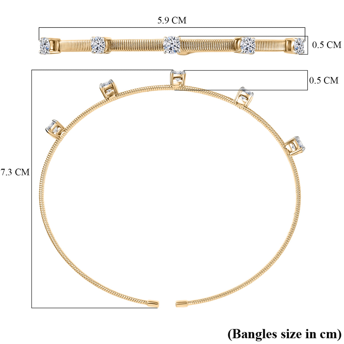 LUXURIANT 1.27 Ct. Lab Grown Diamond Bangle Bangle in 9K Yellow Gold, SGL Certified 8349882 6