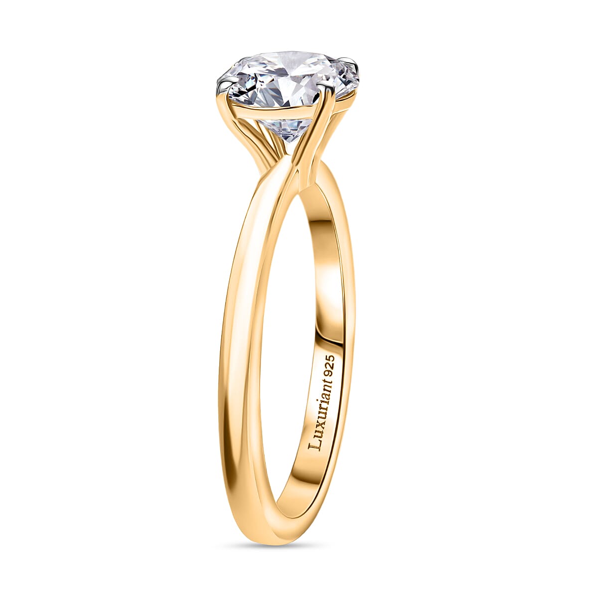 LUXURIANT 1.5 Ct. Lab Grown Diamond Solitaire Ring in 18K Vermeil Yellow Gold Plated Sterling Silver (SI-G-H) 8350037 4