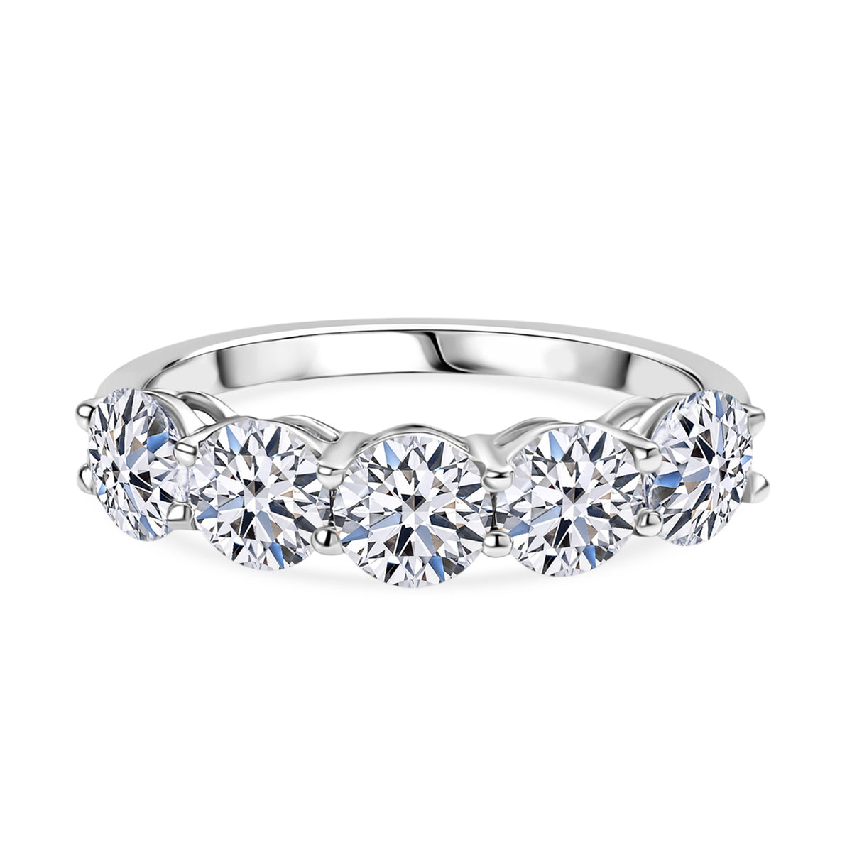 LUXURIANT 1 Ct. Lab Grown Diamond 5 Stone Ring in 9K White Gold V32530408 0