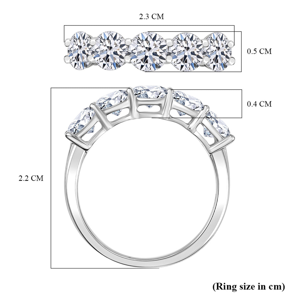Luxuriant 9K White Gold (SI/GH) Lab Grown Diamond 5 Stone Ring 1.00 Ct._8350056_5
