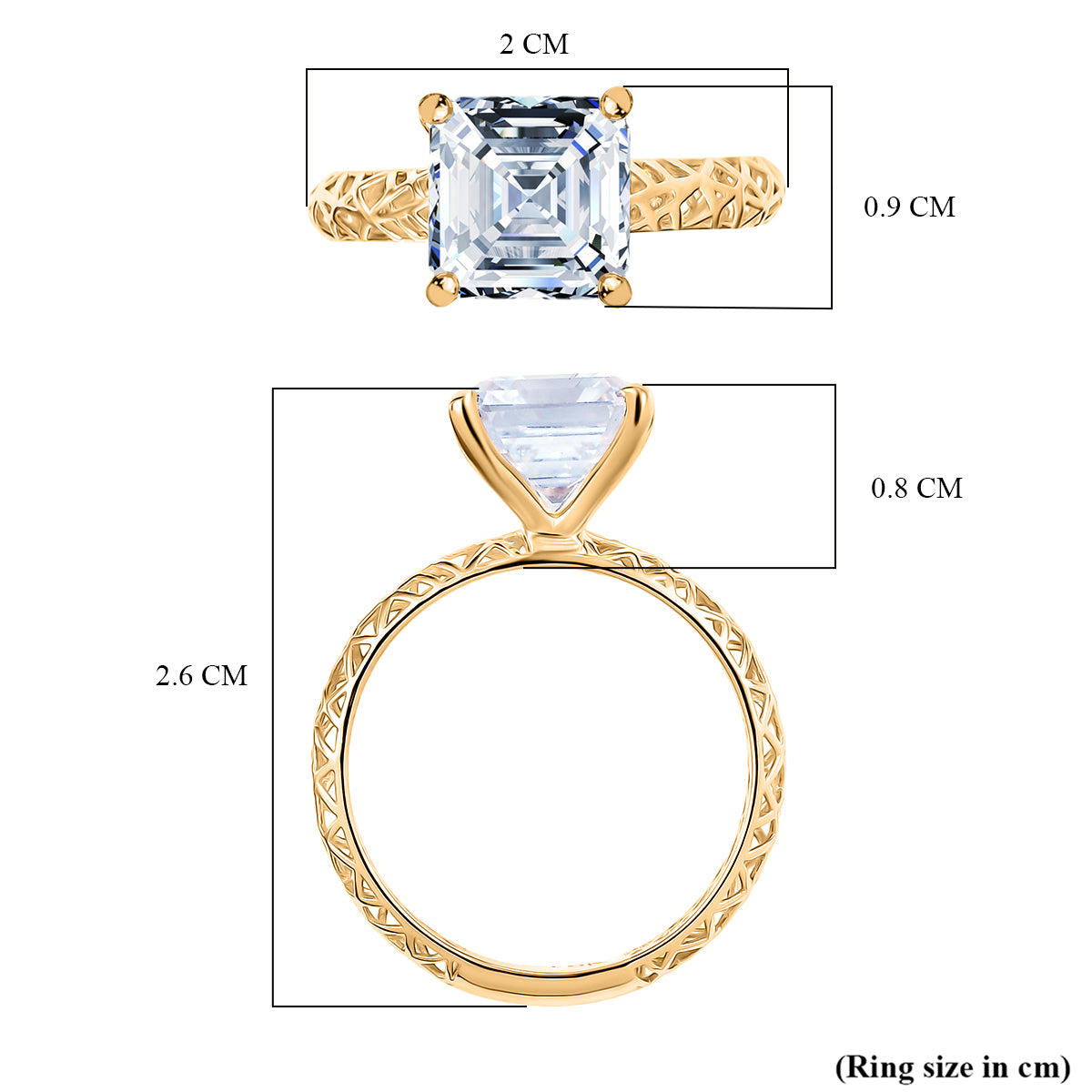 Mirage Collection - 9K Yellow Gold Moissanite Solitaire Mirage Ring 2.75 ct. 8350598 6