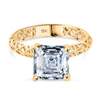 Mirage Collection - 9K Yellow Gold Moissanite Solitaire Mirage Ring 2.75 Ct._8350602