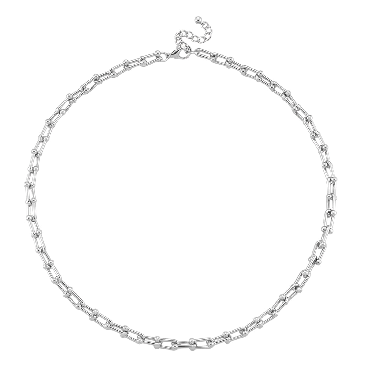 DESIGNER INSPIRED - INDUSTRIAL Necklace In silver tone (Size - 22 + 2 Inch Ext) V32531468 4