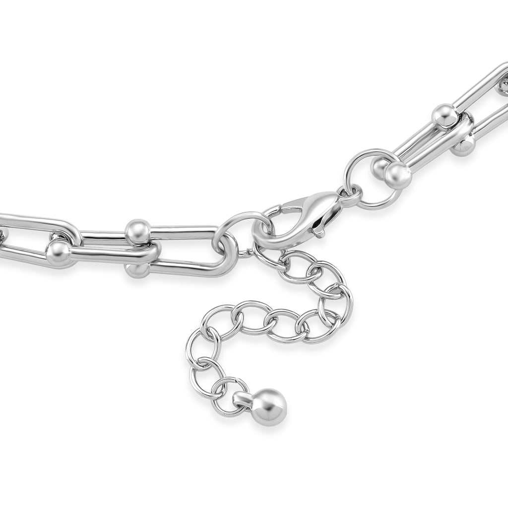 DESIGNER INSPIRED - INDUSTRIAL Necklace In silver tone (Size - 22 + 2 Inch Ext)_8350642_4
