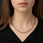 Paperclip Chain Necklace (Size - 20 + 2 inch Ext.)_8350649_2