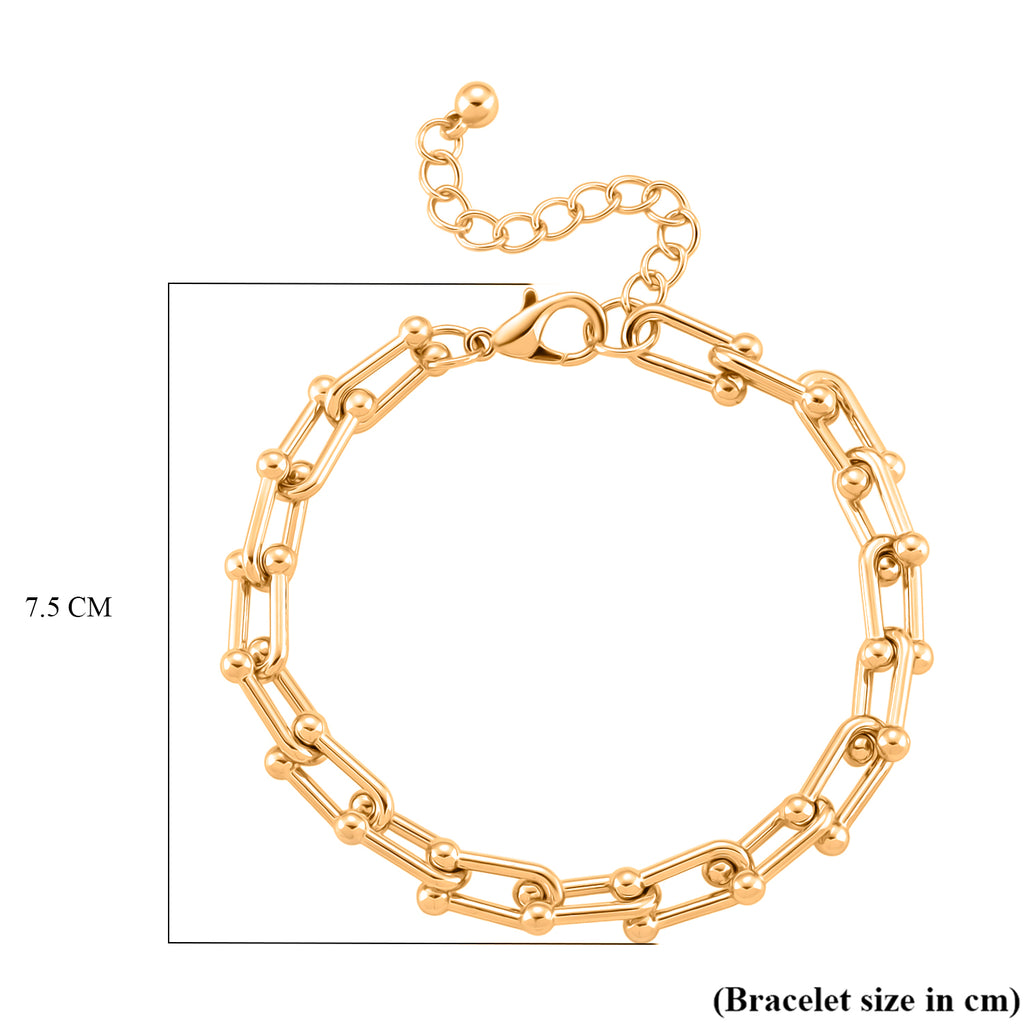 Designer Inspired - Bracelet (Size - 8+2 Inch Ext) in Yellow Gold Tone_8350653_5