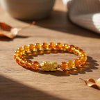 D'Joy Amber Beads Bracelet (Size 7 to 7.5 Stretchable) in Yellow Gold Plated Sterling Silver 28.00 Ct._8350783_1